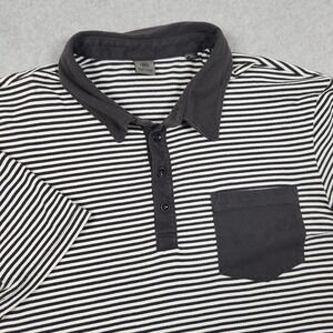 G/Fore Polo Shirt Large Black White Stripe Golf Pocket Active